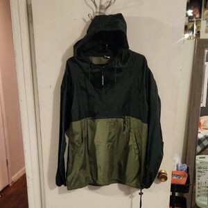 90s Men's Vintage Two-Tone Hooded Jacket